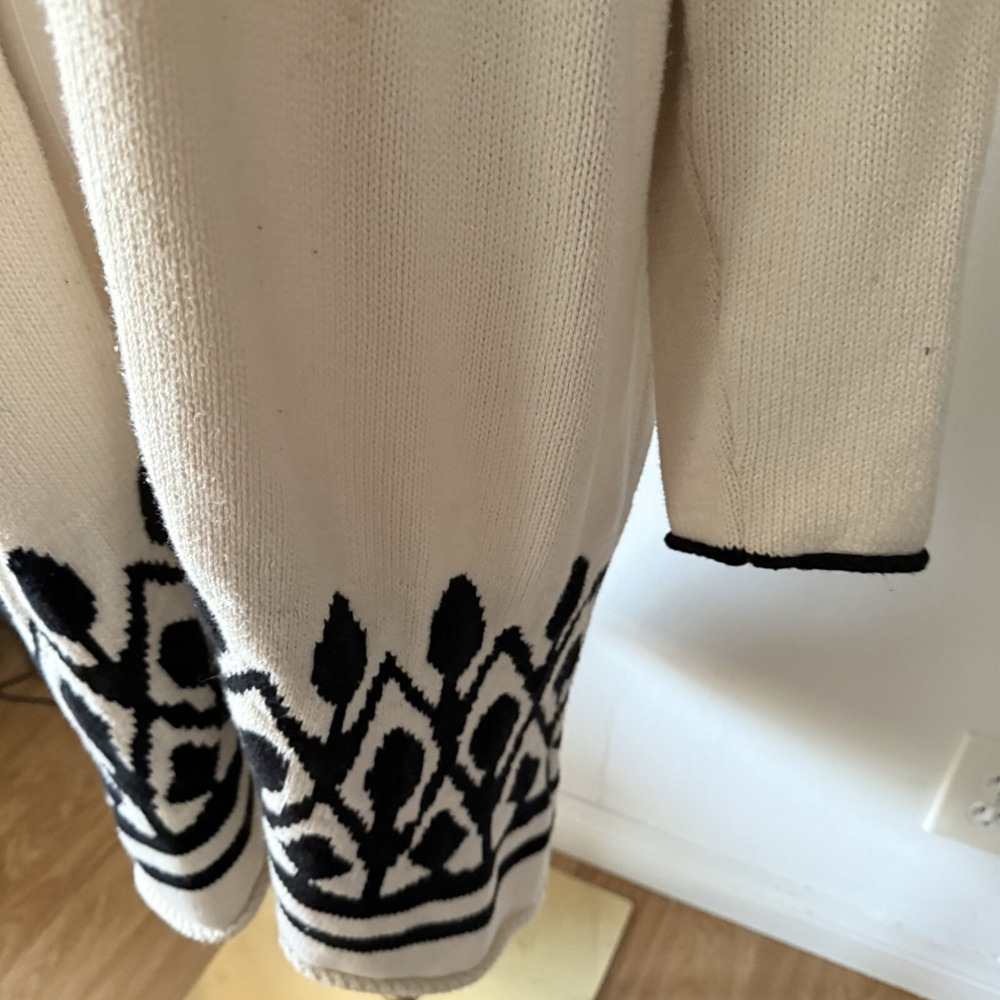 J Crew Point Su Women's Longline Cardigan Southwest Cotton XS Jacquard Knit Open - Picture 4 of 14